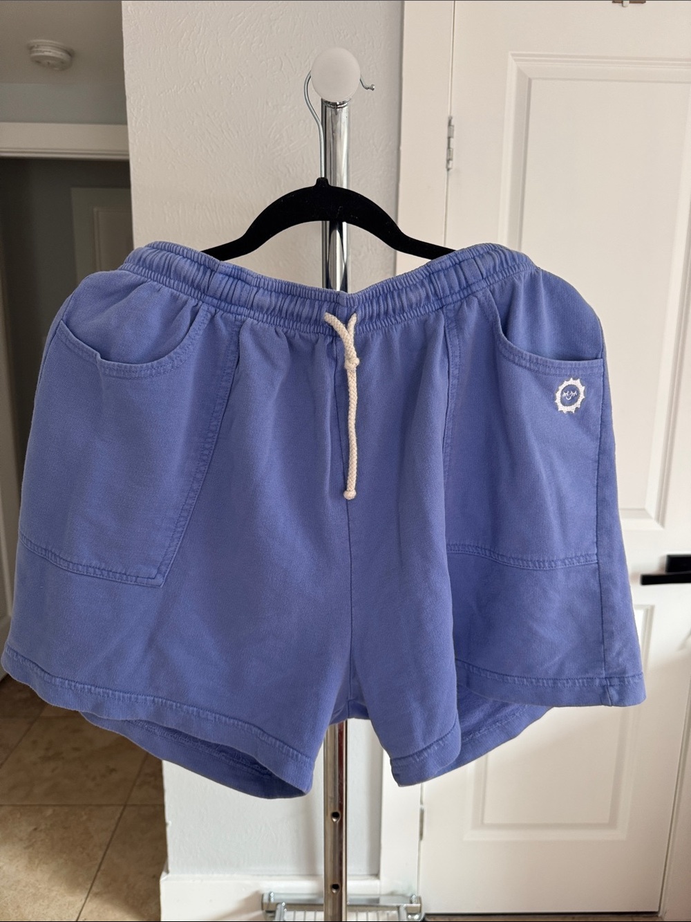 Casual Lavender Athletic Drawstring Shorts with Front Pockets